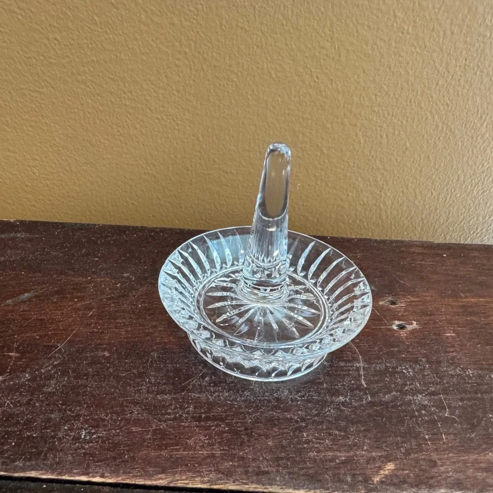 Crystal Ring Holder Dish‎ Clear Glass Jewelry Display Organizer Vanity Decor